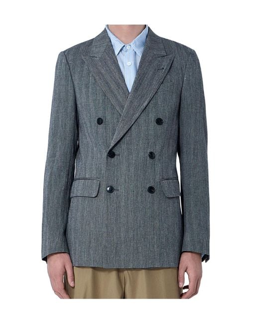 Dries Van Noten Blue Barry Oversized Double-Breasted Blazer for men