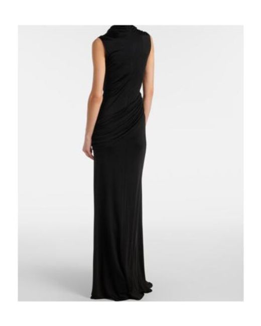 David Koma Black Draped Gown