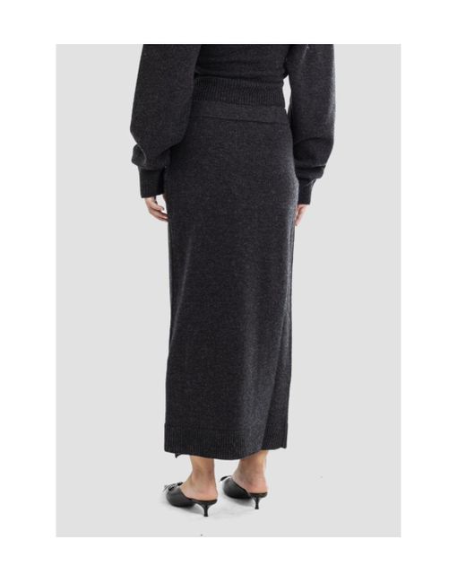 Balenciaga Black Slit Detailed Knit Skirt