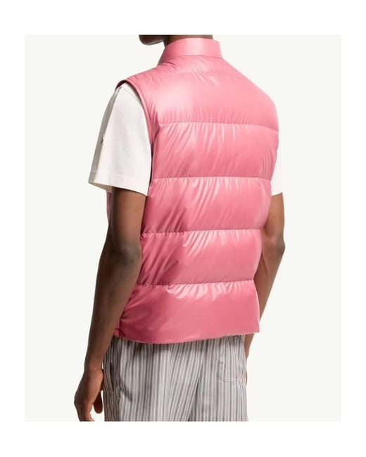 Moncler Pink Restigo Quilted Padded Gilet for men
