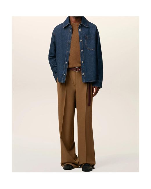AMI Blue Ami De Coeur Denim Overshirt for men