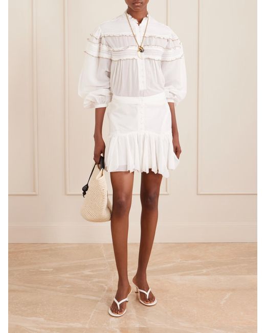 Isabel Marant White Isabel Marant Étoile Doane Ruffled Blouse