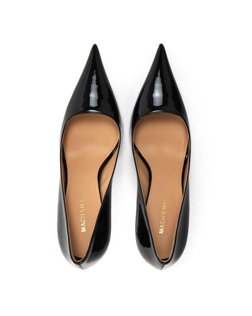 Mach & Mach Black Pointedtoe Slipon Pump
