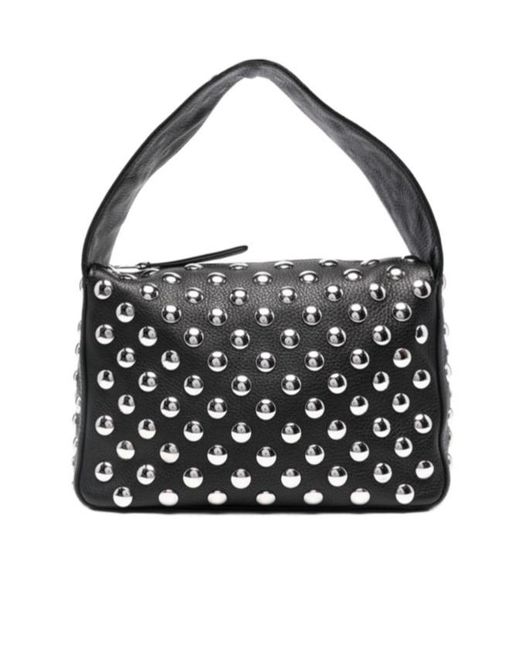Khaite Black Elena Logo Shoulder Bag