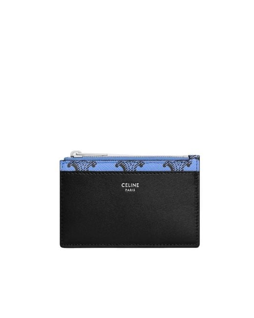 Céline Blue Zipped Card Holder for men