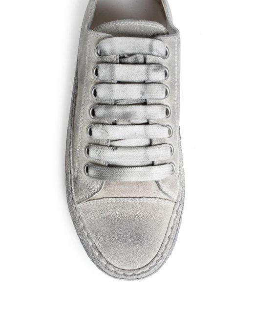 Ann Demeulemeester White Round-Toe Low-Top Sneakers