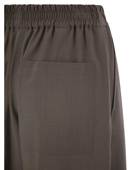 Brunello Cucinelli Gray Wide Leg Pants