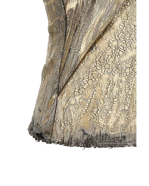 Rick Owens Metallic Prong-Detail Strapless Top
