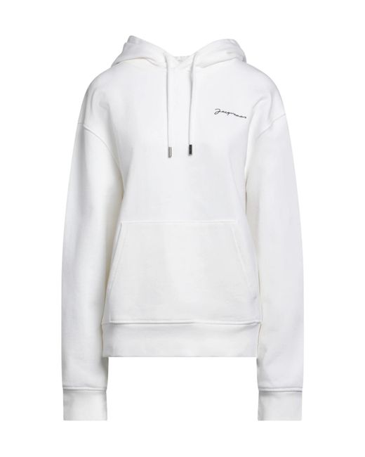 Jacquemus White Solid Color Hooded Track Jackets