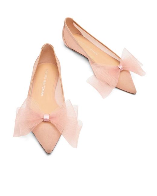 Stuart Weitzman Pink Leather Ballerina Shoes