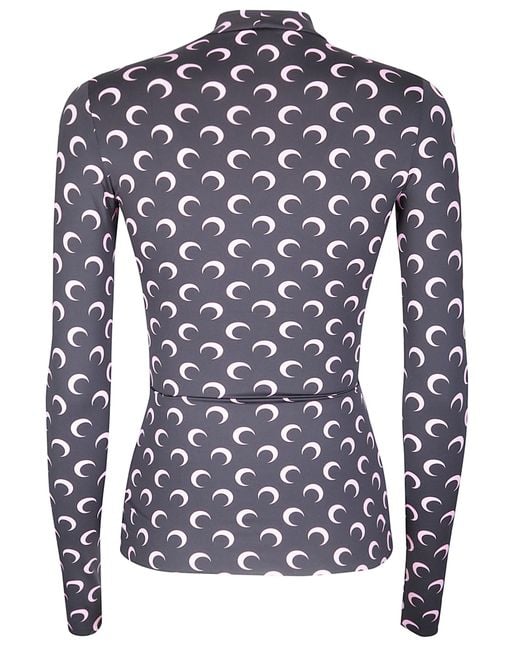 MARINE SERRE Blue Moon Print Top