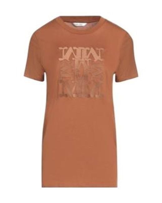 Max Mara Brown Crew-Neck Short-Sleeve T-Shirt