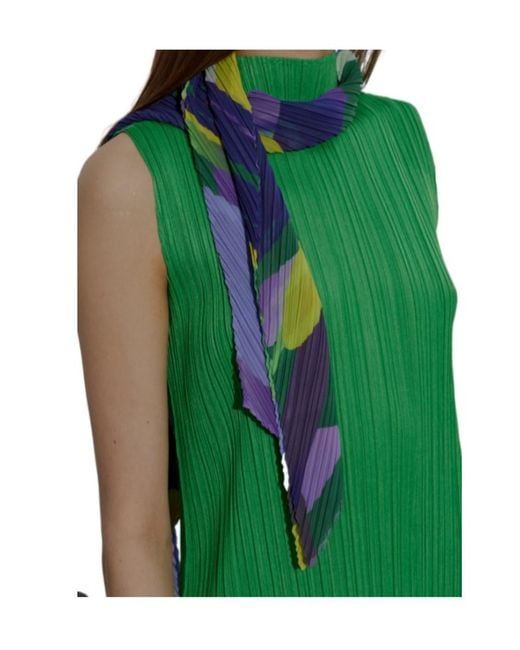 Pleats Please Issey Miyake Blue Pleats Please Abstract-Print Scarf