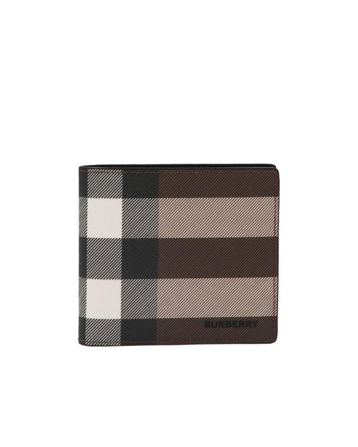 Burberry White Checked Bifold Wallet for men