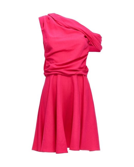 Rochas Pink Draped Neckline Evening Dress