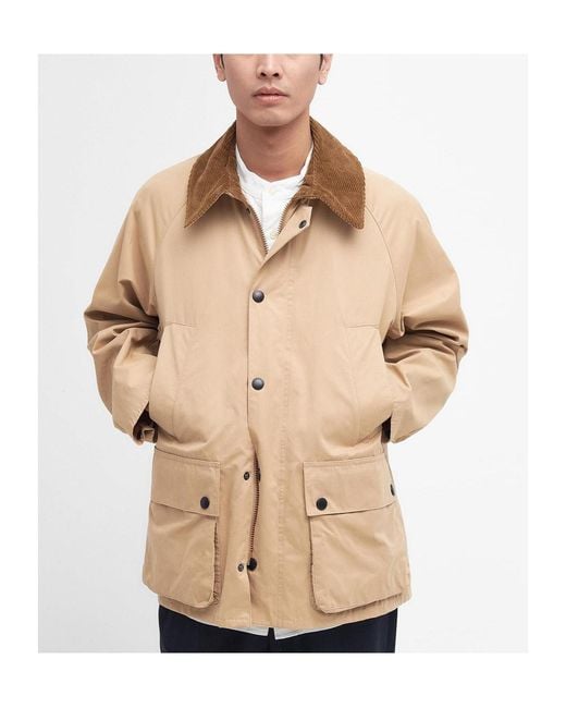 Barbour Natural Bedale Corduroy-Collar Long Sleeved Shirt Jacket for men