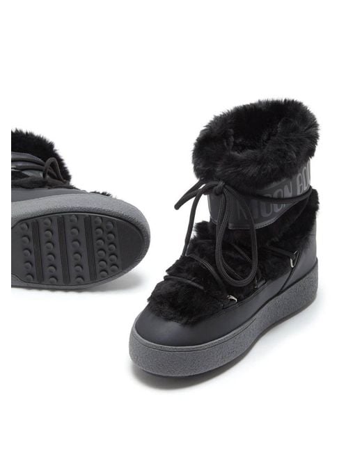 Moon Boot Black Ltrack Tube Faux-Fur Boots