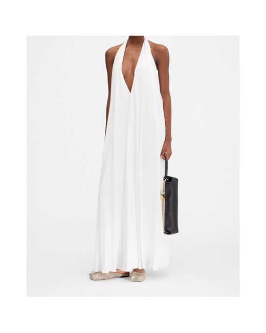 Jacquemus White Halterneck Flared Midi Dress
