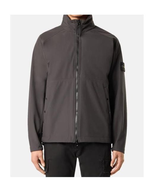 Stone Island Gray High-Neck Zipped Jacket for men