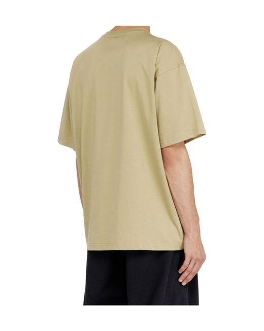DIESEL Yellow Embroidered-Logo Cotton T-Shirt for men