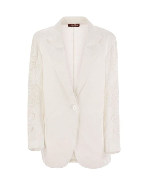 Max Mara White Studio Angizia Embroidered Oversized Jacket
