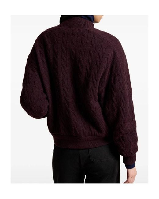 Polo Ralph Lauren Blue Buttoned Cable-Knit Cardigan