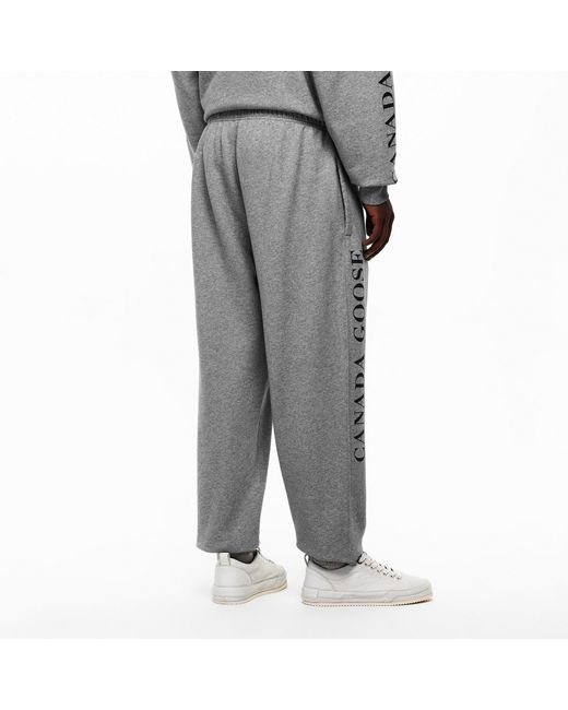 Canada Goose Gray Logo Closed Hem Fleece Joggers for men
