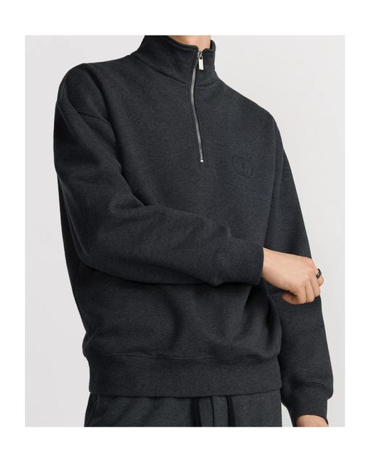 Dior Blue Homme High Neck Zip Detailed Sweatshirt for men