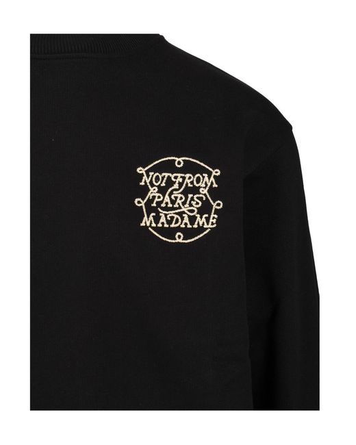 Drole de Monsieur Black Drôle De Monsieur Slogan Crewneck Sweatshirt for men