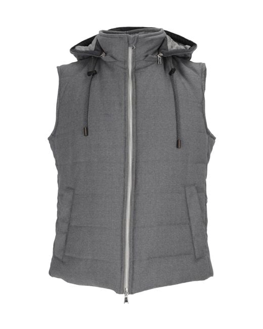 Lubiam Gray Zippered Vest for men