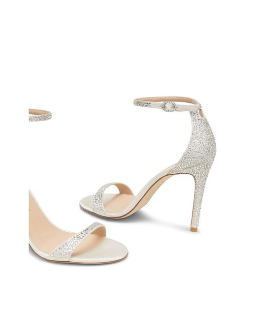 Stuart Weitzman White Round-Headed High-Heeled Sandals