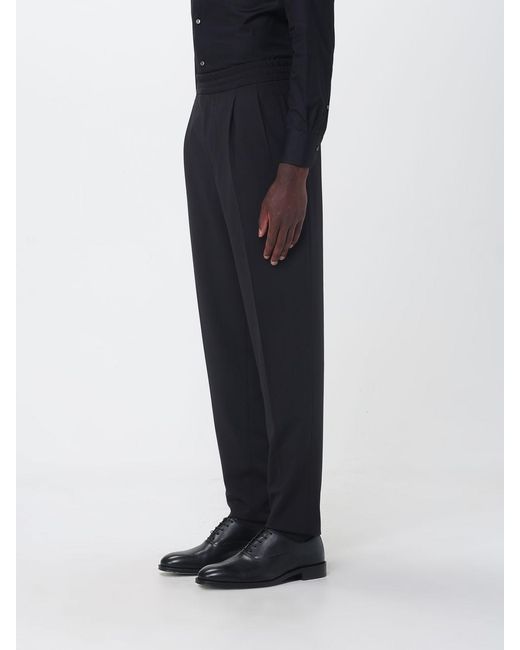 Zegna Black Elastic Waist Sports Pants for men