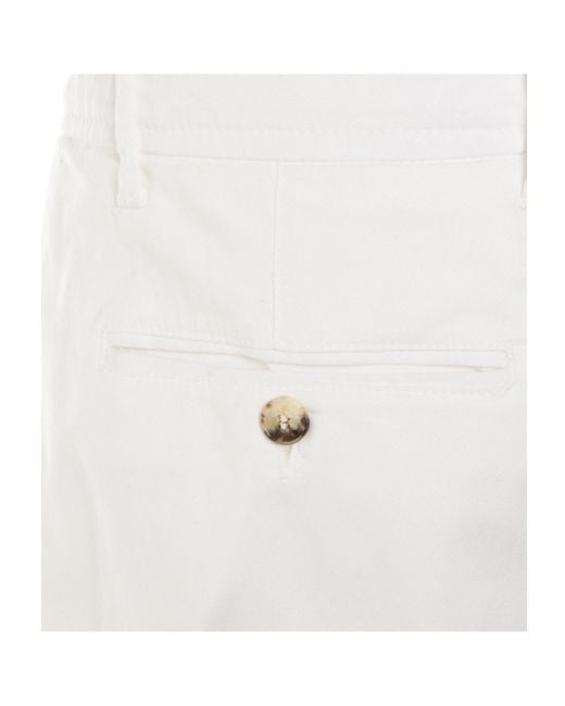 Canali White Drawstring Waist Pants for men