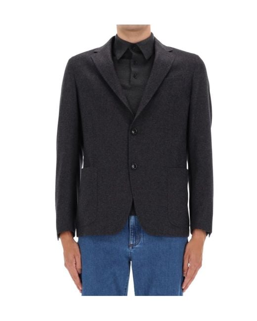 Zegna Blue Long Sleeve Single-Breasted Jacket for men