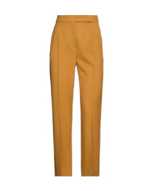 Max Mara Orange High-Waisted Straight-Leg Trousers