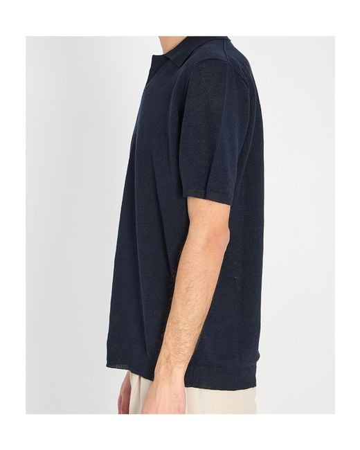 Roberto Collina Blue Mya Piqué Polo Shirt for men