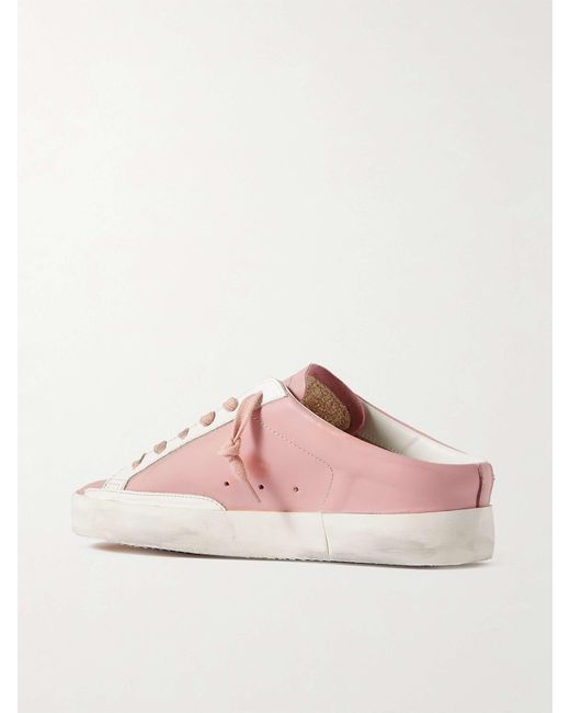 Golden Goose Deluxe Brand Pink Superstar Sabot Lace-Up Casual Shoes