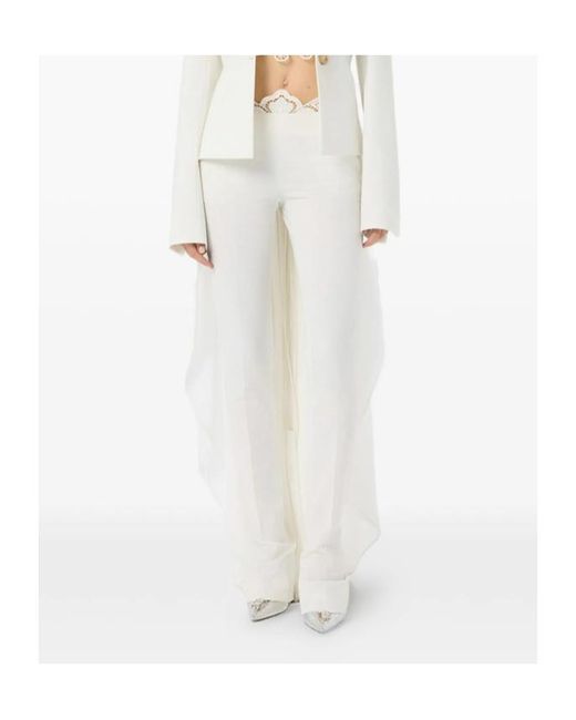 Blumarine White Lace Trousers