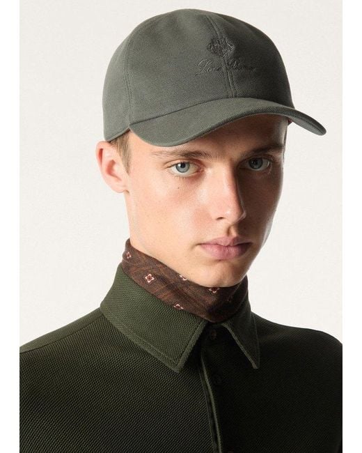Loro Piana Gray Baseball Cap for men