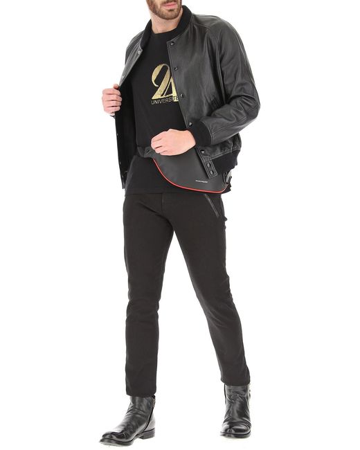 Saint Laurent Black Cotton Printed T-Shirt With Round Neck for men