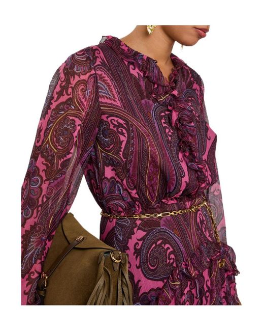 Etro Purple Printed Design Dress