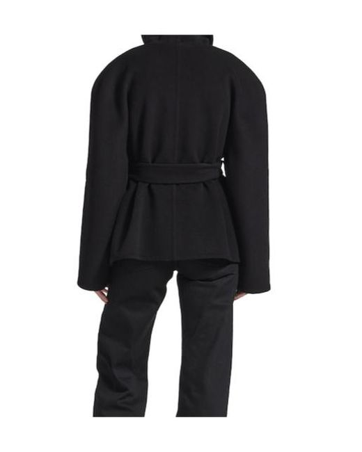 Balenciaga Black Short Wrap Coat