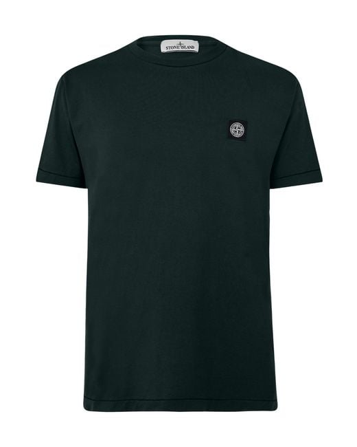 Stone Island Green Cotton Compass Logo Patch T-Shirt for men