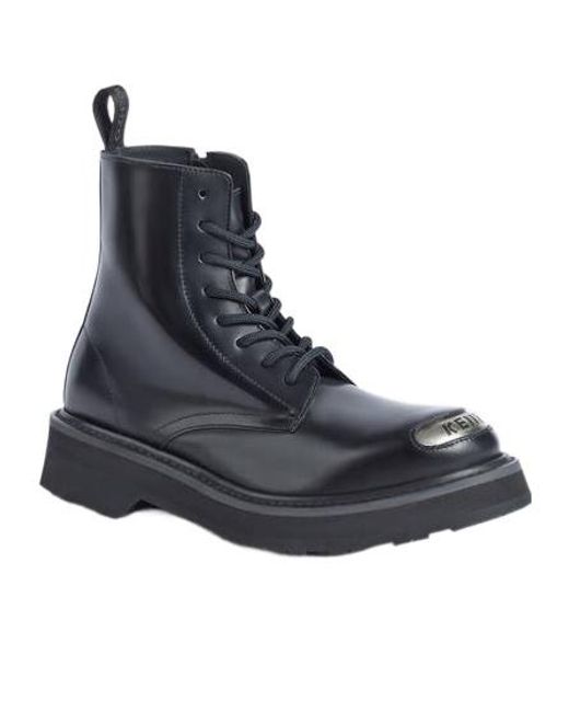 KENZO Blue 'Smile' Lace Up Boots