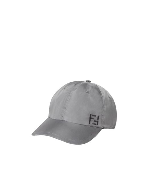 Fendi Gray Nylon Baseball Cap for men