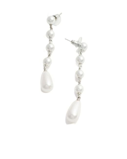Self-Portrait White Bijoux Faux Pearl Drop Earrings