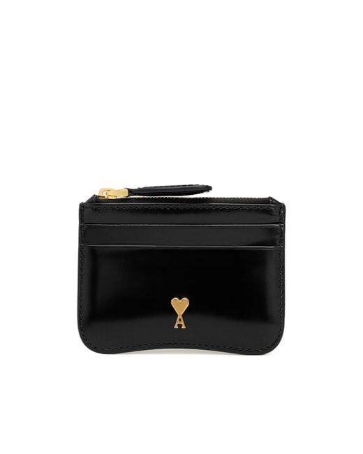 AMI Black Paris Zipped Card Holder