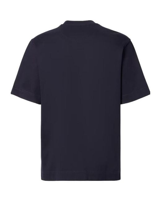 Fendi Blue Boompop Motif Embroidered Crewneck T-Shirt for men