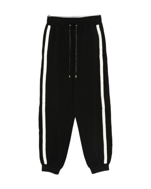 Liu Jo Black Side-Stripe Drawstring Joggers