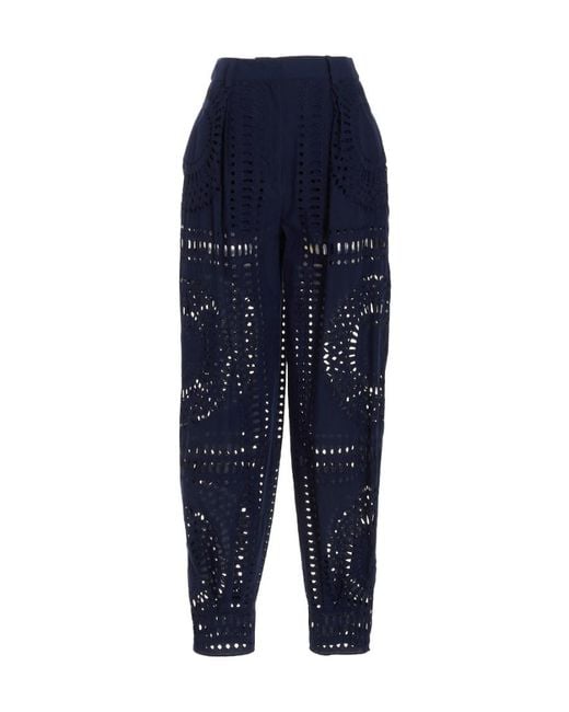 Alberta Ferretti Blue Pattern Trousers